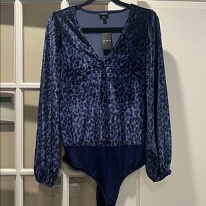 Torrid Navy Leopard Print Bodysuit
